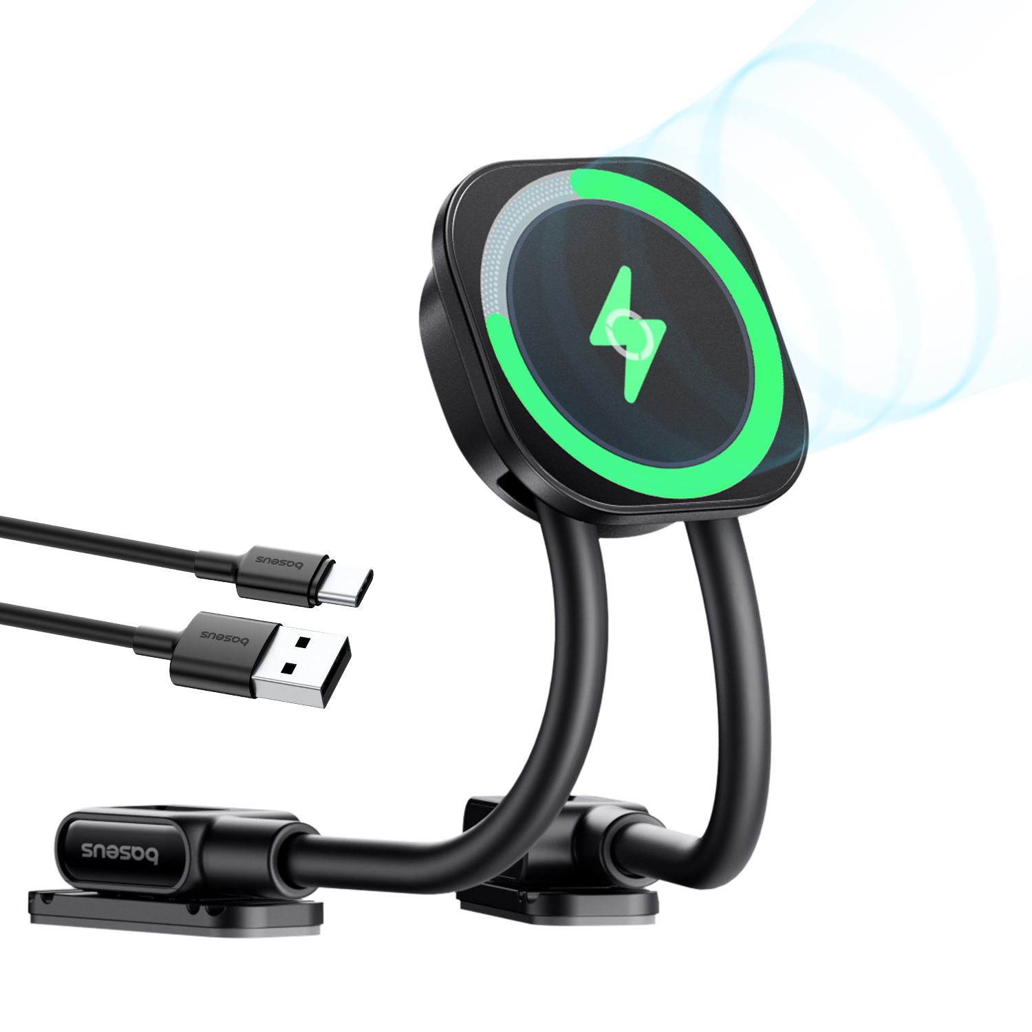 OS·C0013B01·PrimeTrip C03sPro Magnetic Wireless Car Charger Mount (Stick-On Type)·N_A·Plane·White background image·1500_1500·Pri